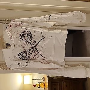 DTC XL Womens Cropped Hoodie. White Brand New wo Tags